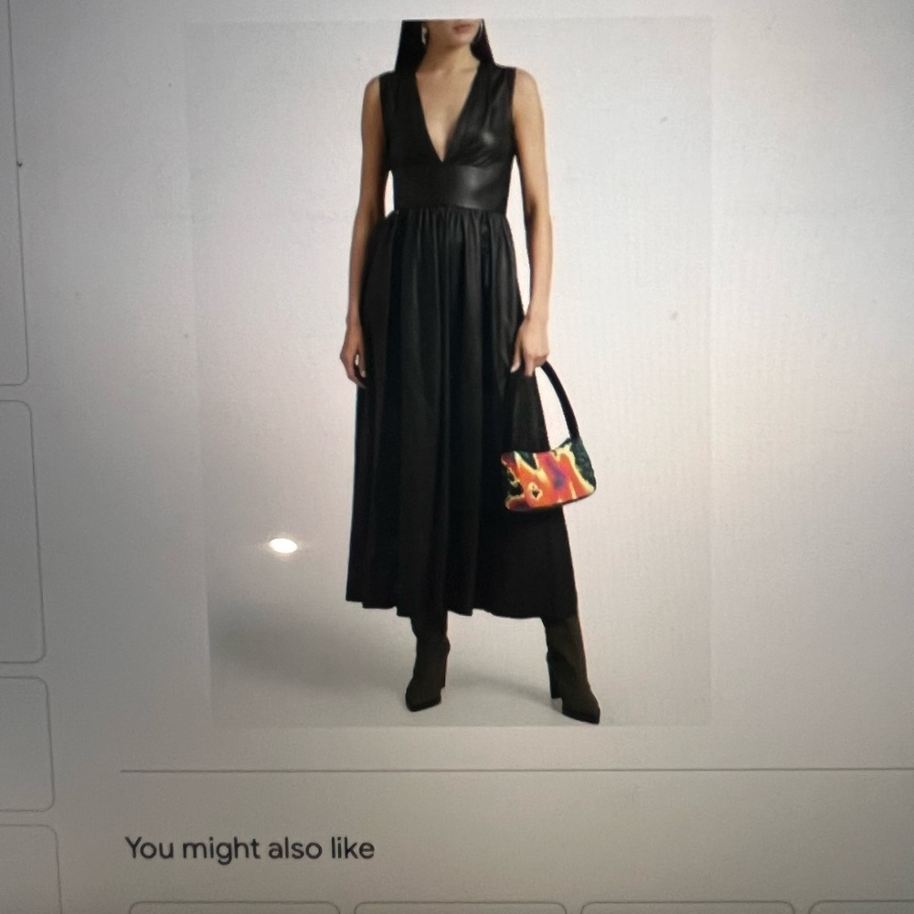 NWT REDVALENTINO
Ruffled pleated leather midi dress